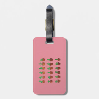 Kaktus auf rosa Gepäckanhänger