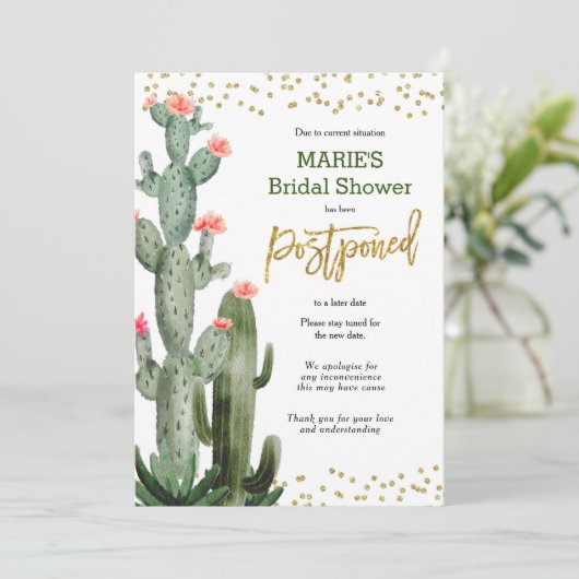 Kaktus Aufschiebung Einladung (Stehend Vorderseite)