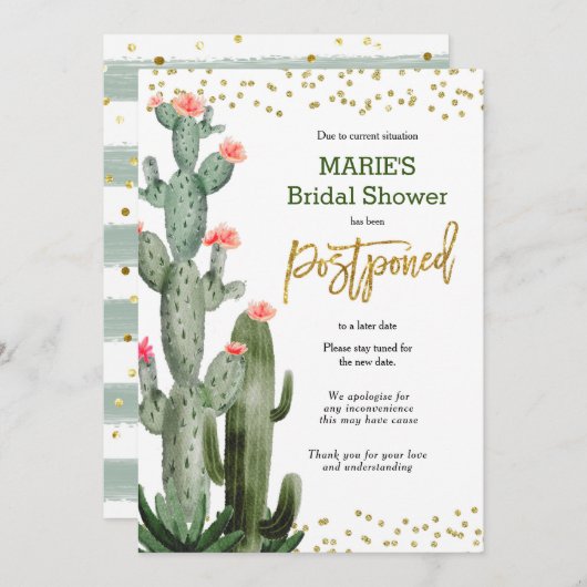 Kaktus Aufschiebung Einladung (Vorne/Hinten)