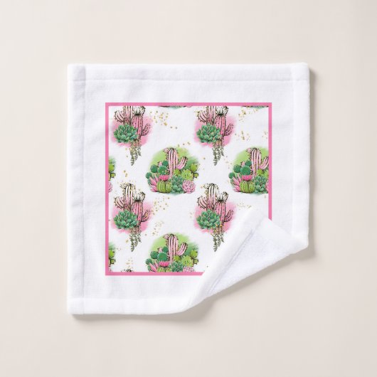 Kaktus Badhandtuch Set (Waschlappen)