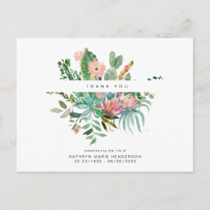 Kaktus-Begräbnis-Verlust-Dankeschön-Postkarte Postkarte
