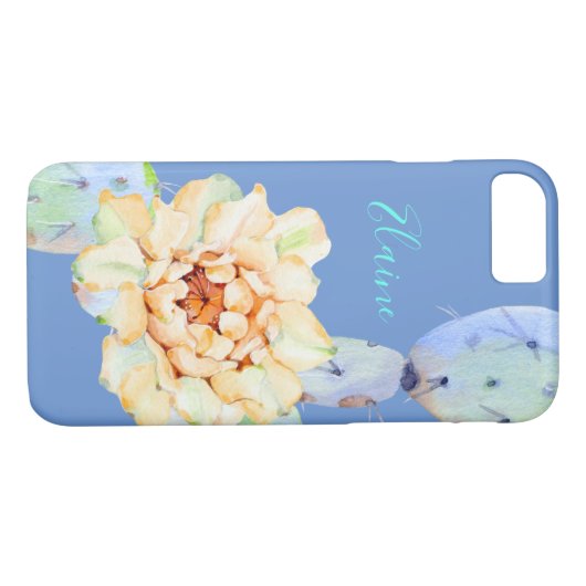 Kaktus blühen Wüste Blume Aquarell lila Pfirsich Case-Mate iPhone Hülle (Rückseite (Horizontal))