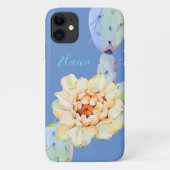 Kaktus blühen Wüste Blume Aquarellpfirsich lila Case-Mate iPhone Hülle (Rückseite)