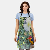 Kaktus Blume & Birds Holzposter Schürze (Getragen)