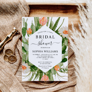 Kaktus Blume Bridal Dusche Einladung