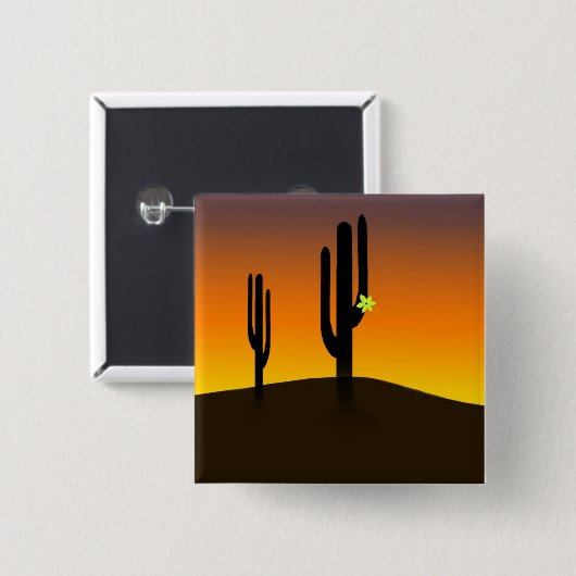 Kaktus-Blume Button (Vorne & Hinten)