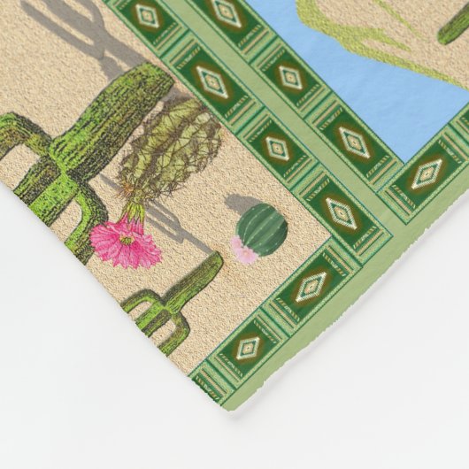 Kaktus-Blume Fleecedecke (Ecke)