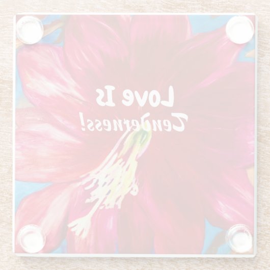 Kaktus Blume GLASS Untersetzer - Zärtlichkeit (Rückseite)