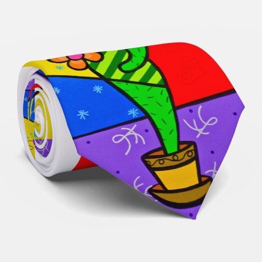 "Kaktus-Blume " Krawatte (Gerollt)