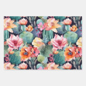 Kaktus Blume Wüste botanische Blumenmuster Geschenkpapier Set (Vorderseite 3)
