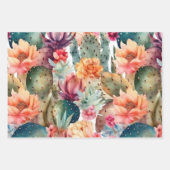 Kaktus Blume Wüste botanische Blumenmuster Geschenkpapier Set (Vorderseite)