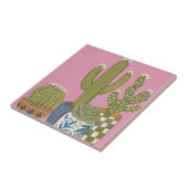 Kaktus Blumen Pink Fliese (Seite)