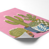 Kaktus Blumen Pink Poster (Ecke)