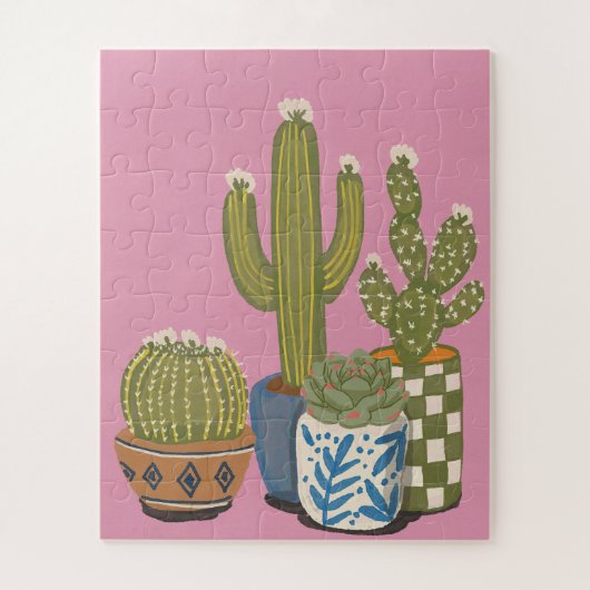 Kaktus Blumen Pink Puzzle (Vertikal)