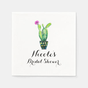 Kaktus Blumen Rustikal Südwestliche Brautparty Serviette
