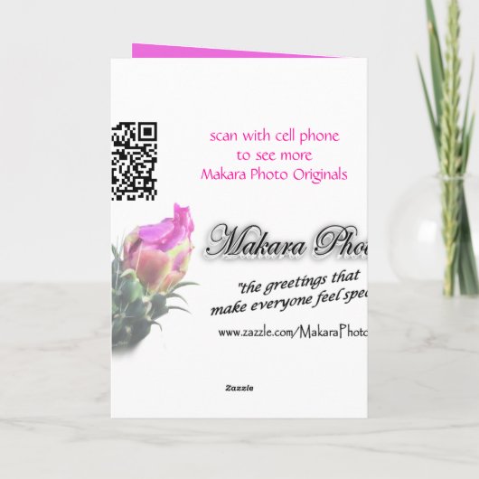 Kaktus-Blüte GetWell-fertigt für jede mögliche Karte (Rückseite)