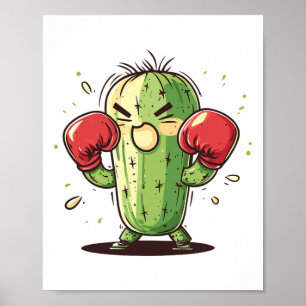 Kaktus Boxer Lustig Humorvoll Ly Punch  Poster