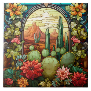 Kaktus-Buntglas Fliese