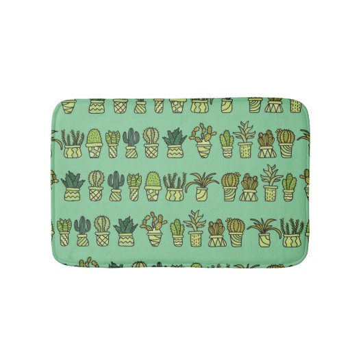 Kaktus Collection: HandGezeichnet Doodle-Set. Badematte (Vorderseite)