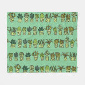 Kaktus Collection: HandGezeichnet Doodle-Set. Fleecedecke (Vorderseite (Horizontal))