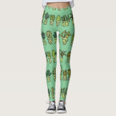 Kaktus Collection: HandGezeichnet Doodle-Set. Leggings (Vorderseite)