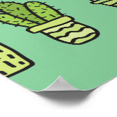 Kaktus Collection: HandGezeichnet Doodle-Set. Poster (Ecke)