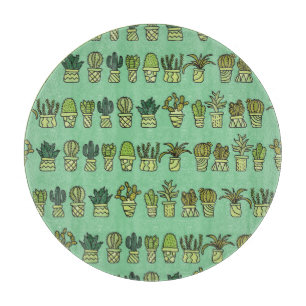 Kaktus Collection: HandGezeichnet Doodle-Set. Schneidebrett