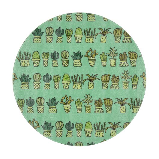 Kaktus Collection: HandGezeichnet Doodle-Set. Schneidebrett (Vorderseite)