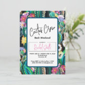 Kaktus-Crew - Bach-Party Einladung (Stehend Vorderseite)