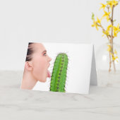 Kaktus, der Geburtstags-Karte leckt Karte (Gelbe Blume)