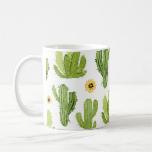 Kaktus der grünen Wüste: Aquarell Nahtlos Kaffeetasse