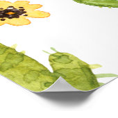 Kaktus der grünen Wüste: Aquarell Nahtlos Poster (Ecke)