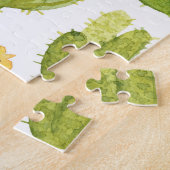 Kaktus der grünen Wüste: Aquarell Nahtlos Puzzle (Seite)