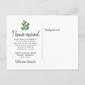 Kaktus, die ich verschoben habe Ankündigung Postka (Rückseite)