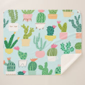 Kaktus Diversity, Vintager nahtloser Hintergrund. Sherpadecke (Vorderseite (Horizontal))