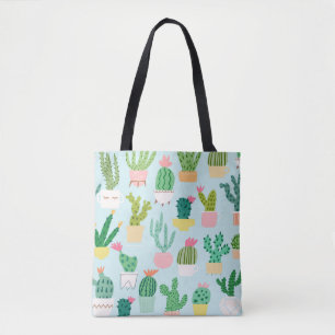 Kaktus Diversity, Vintager nahtloser Hintergrund. Tasche