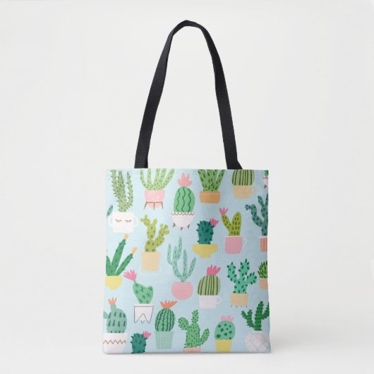 Kaktus Diversity, Vintager nahtloser Hintergrund. Tasche (Vorderseite)