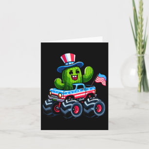 Kaktus fahrender Monstertruck 4. Juli Karte