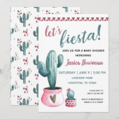 Kaktus-Fiesta-Mädchen-Babyparty-Einladung Einladung (Vorne/Hinten)