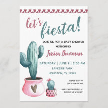 Kaktus-Fiesta-Mädchen-Babyparty-Einladung