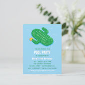 Kaktus-Floss-Sommer-Geburtstags-Party Einladungen (Stehend Vorderseite)