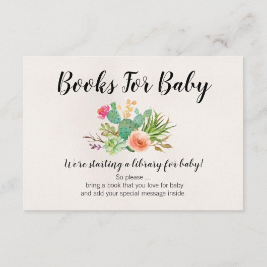 Kaktus für Babydusche Beilage Begleitkarte (Vorderseite)