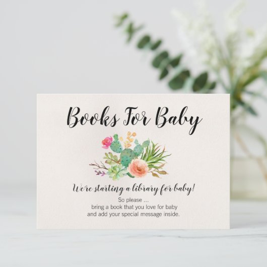 Kaktus für Babydusche Beilage Begleitkarte (Stehend Vorderseite)