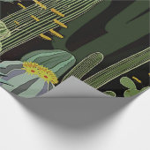 Kaktus-Garten nachts Geschenkpapier (Ecke)