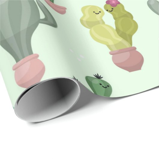 Kaktus Geschenkpapier (Rolleneckpunkt)