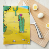 Kaktus Geschirrtuch (Viertel Falte)
