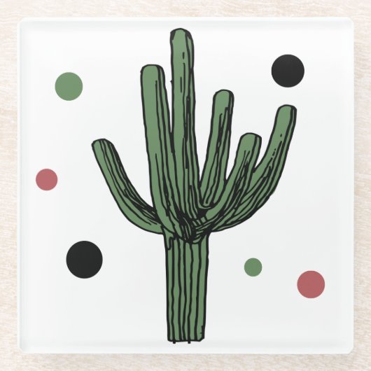 Kaktus Glasuntersetzer (Vorderseite)
