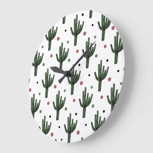 Kaktus Große Wanduhr (Winkel)