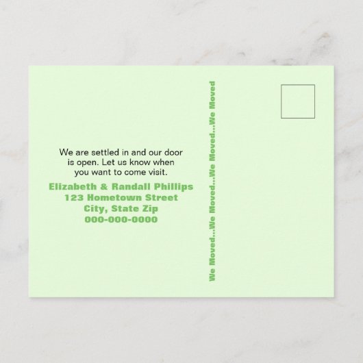 Kaktus Grüne Tür Wir haben die Ankündigung verscho Postkarte (Rückseite)