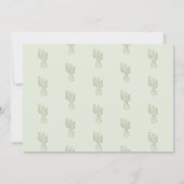 Kaktus Handgezeichnete Kinderdusche Pastell Grün Einladung (Rückseite)